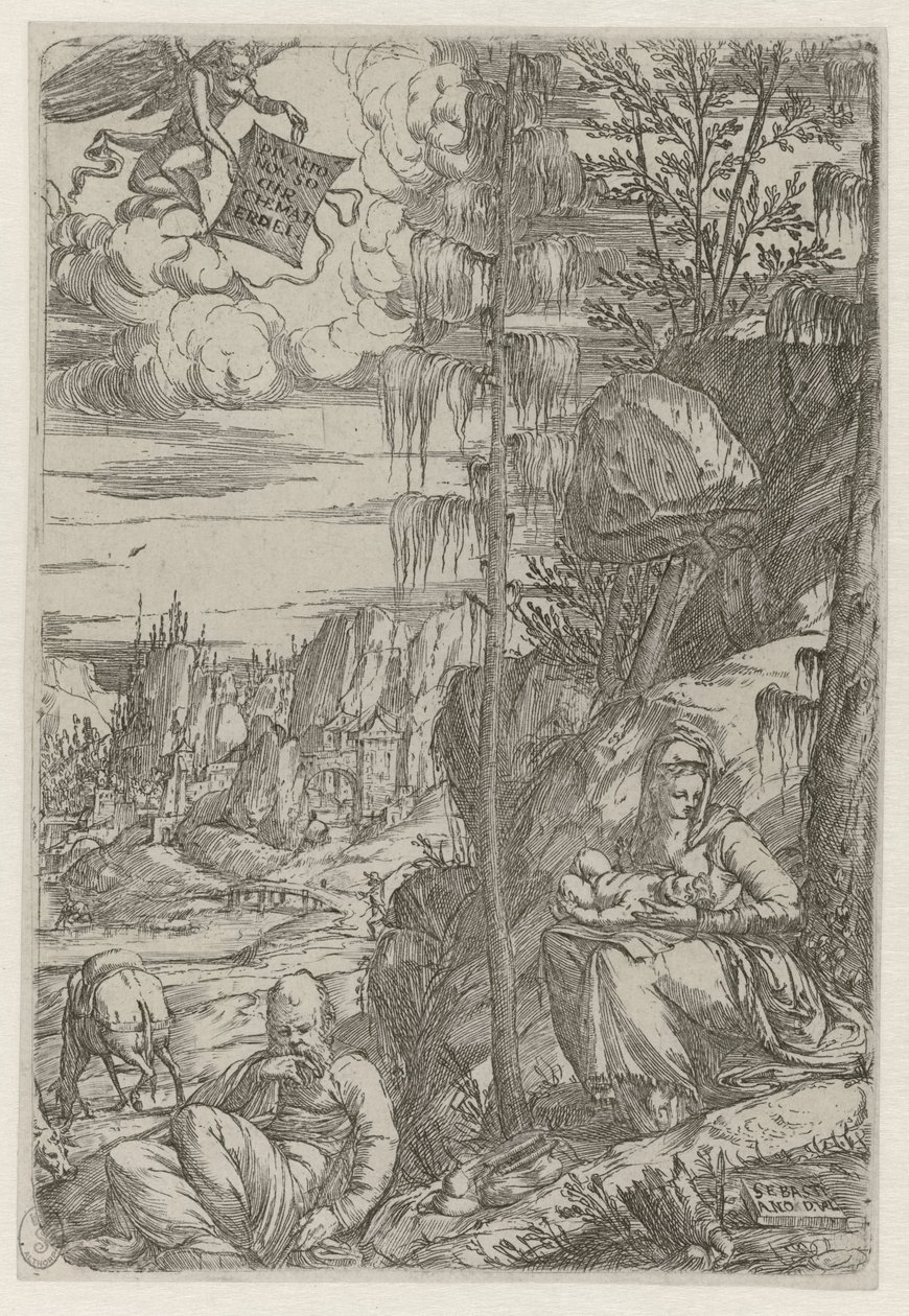 Riposo durante la fuga in Egitto da Sebastiano de