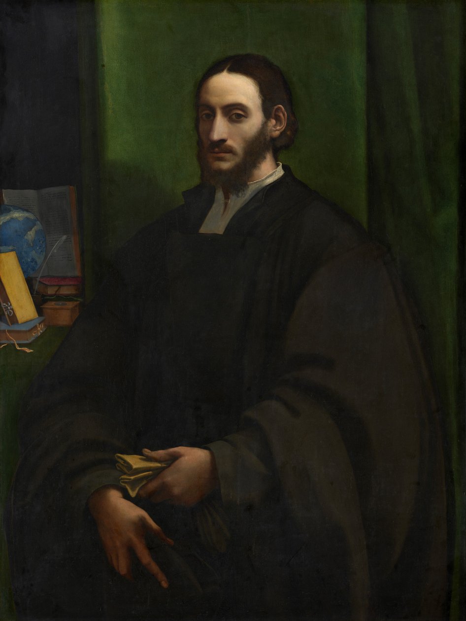 Ritratto di umanista, 1520 circa (olio su tavola trasferito su pannello rigido) da Sebastiano del (c.1485-1547) Piombo