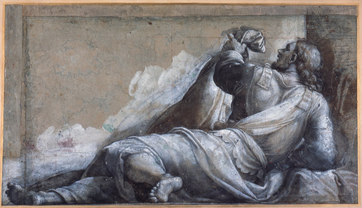 Un apostolo reclinato da Sebastiano del (c.1485 1547) Piombo