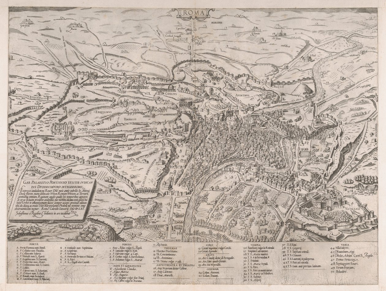 Speculum Romanae Magnificentiae: Vista di Roma da nord, 1561 da Sebastiano di Re