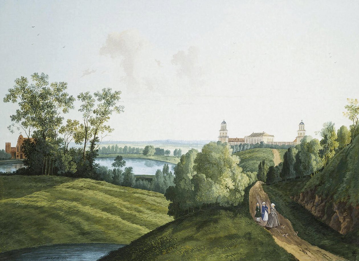 Paesaggio con una fattoria nel parco di Tsarskoye Selo da Semen Fedorovich Shchedrin