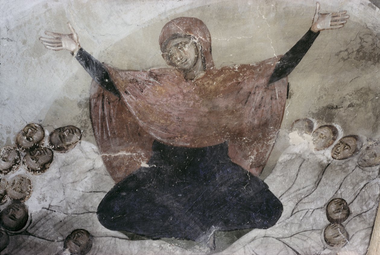 Rachele piange i suoi figli, dalla chiesa di San Demetrio, 1375-76 da Serbian School