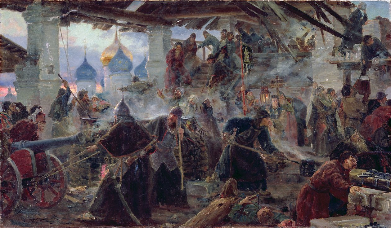 La difesa del monastero della Trinità di San Sergio a Zagorsk, 1892 da Sergei Dmitrievich Miloradovich