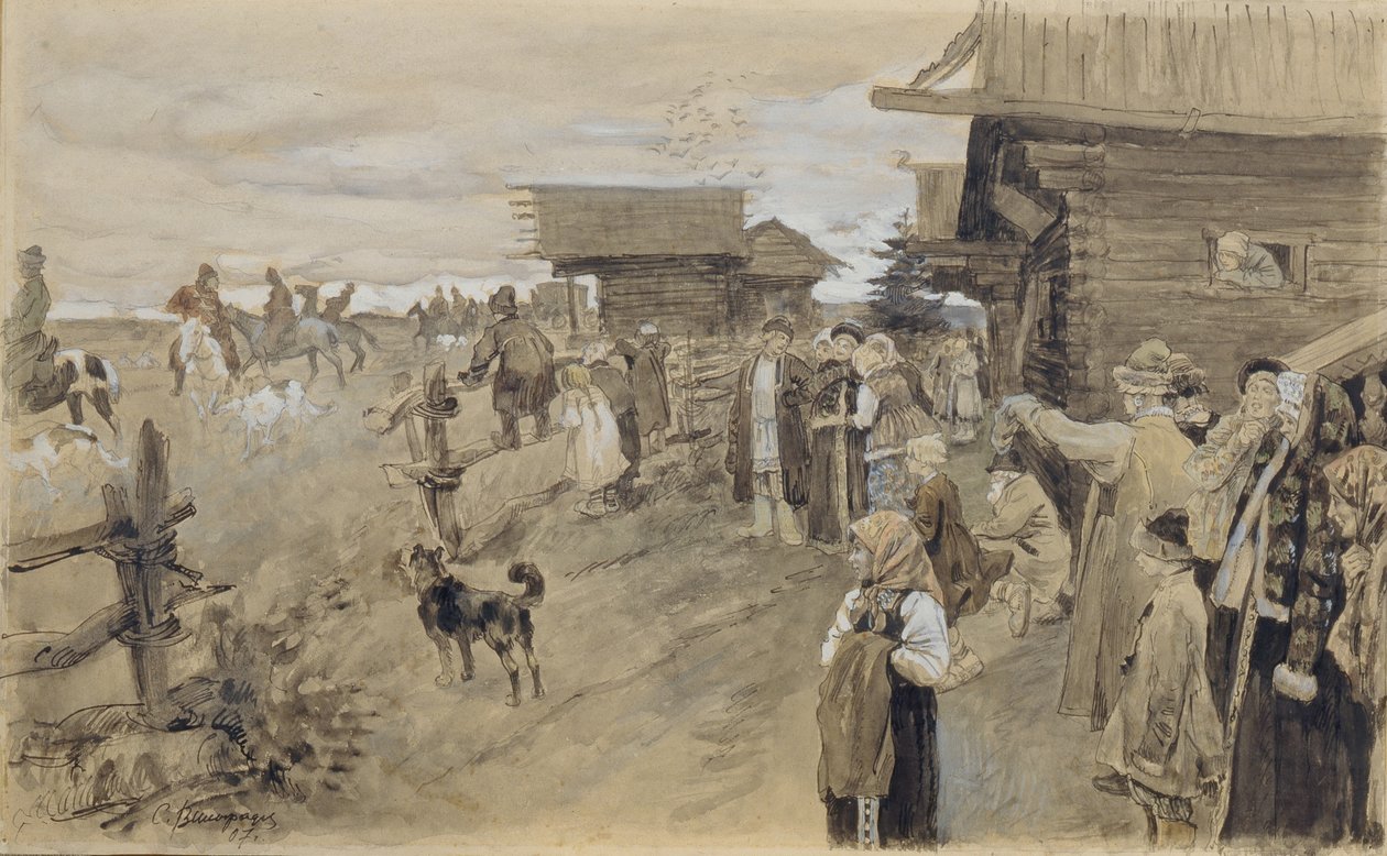 Caccia con i borzoi da Sergei Arsenevich Vinogradov