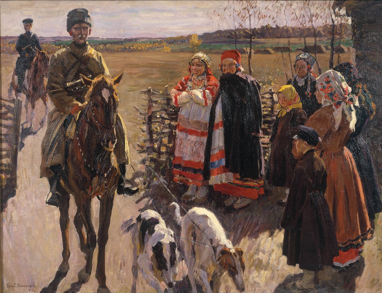 Cacciatori con Borzoi, 1913 da Sergei Arsenevich Vinogradov