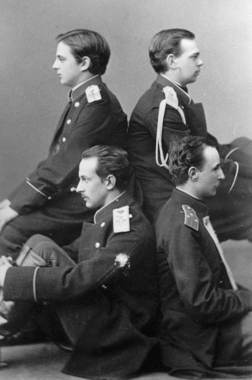 Granduchi Alessandro Aleksandrovič e Vladimir Aleksandrovič di Russia, c1870-c1875 da Sergei Lvovich Levitsky