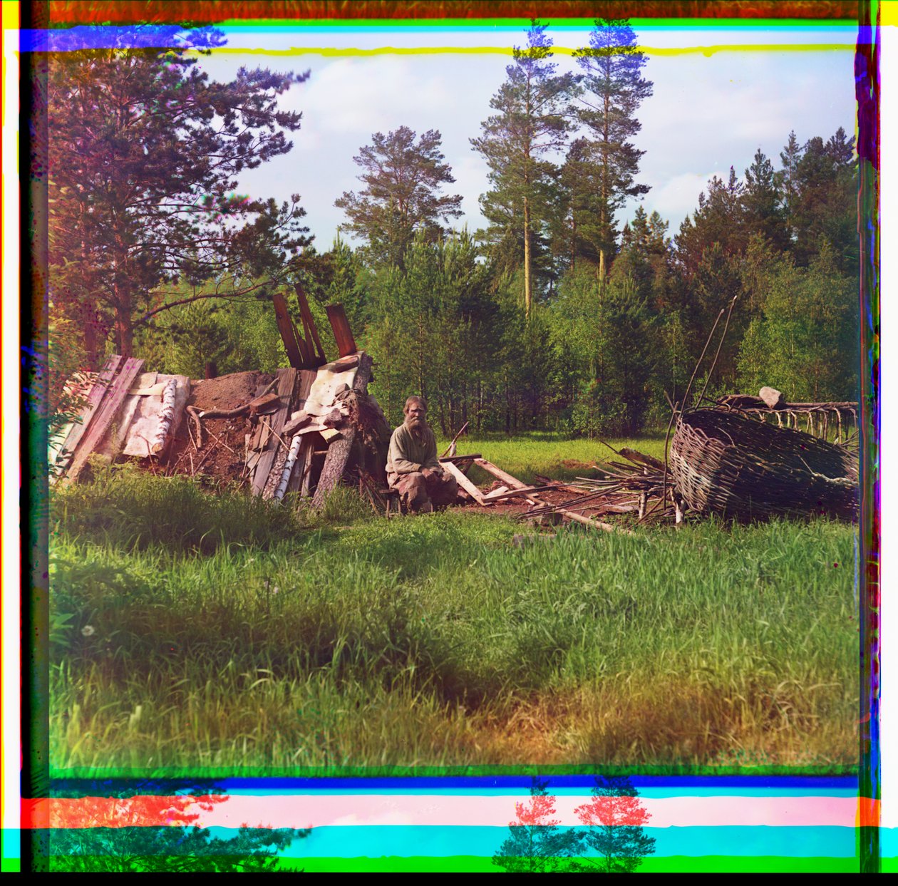 Capanna dei coloni, Regione degli Urali, Russia da Sergei Mikhailovich Prokudin Gorskii
