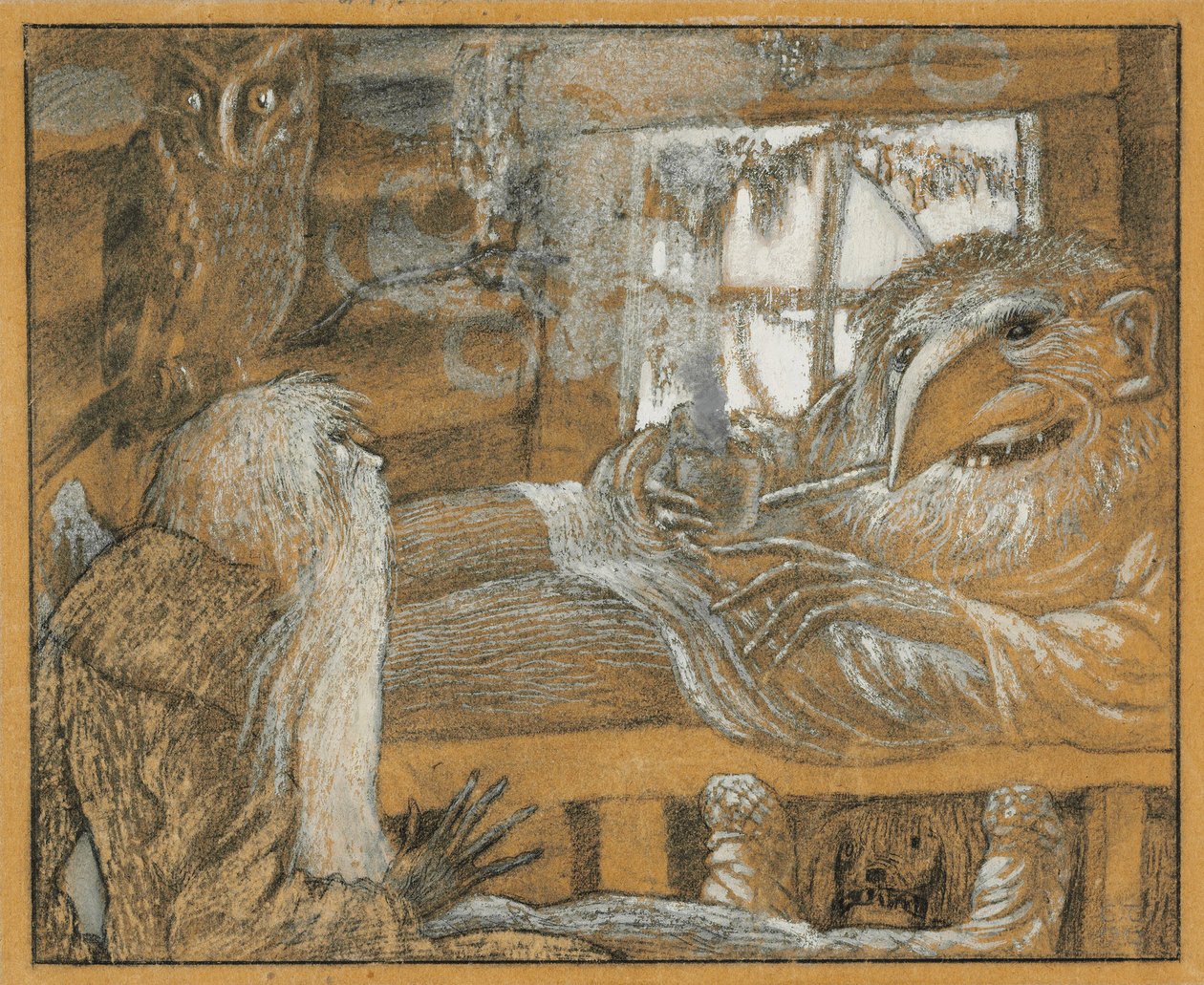 Il contadino e il domovoy, 1922 da Sergei Vasilevich Chekhonin