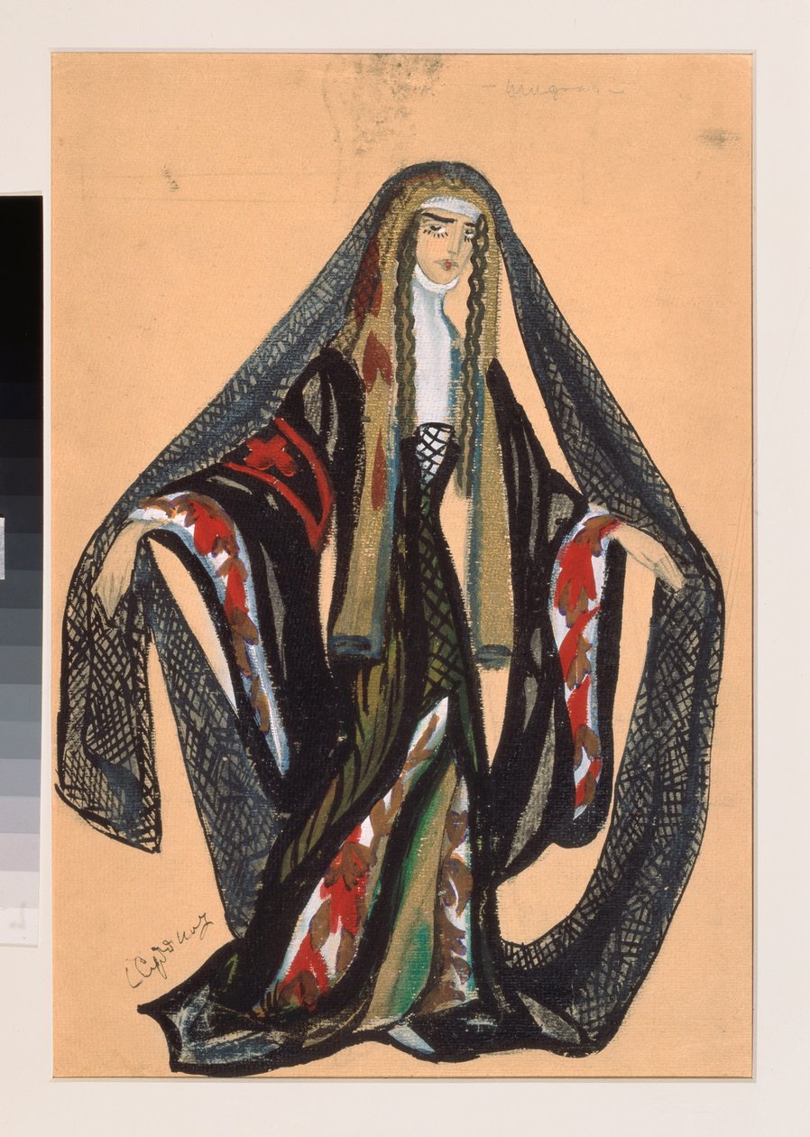 Costume preparatorio per la pièce teatrale "Il trionfo degli Stati" di A. Bobrishchev-Pushkin da Sergei Yurevich Sudeikin