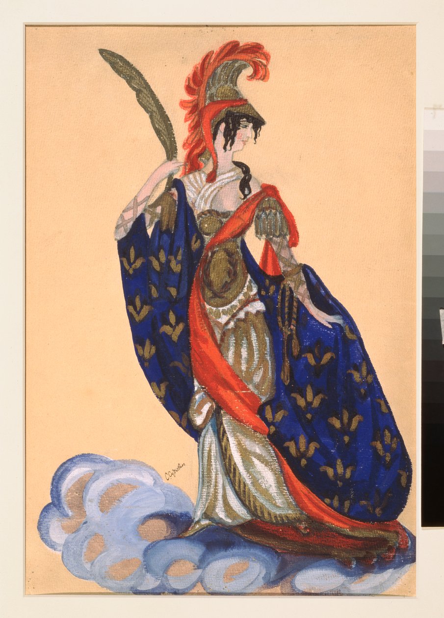 Costume preparatorio per la pièce teatrale "Il trionfo degli Stati" di A. Bobrishchev-Pushkin da Sergei Yurevich Sudeikin