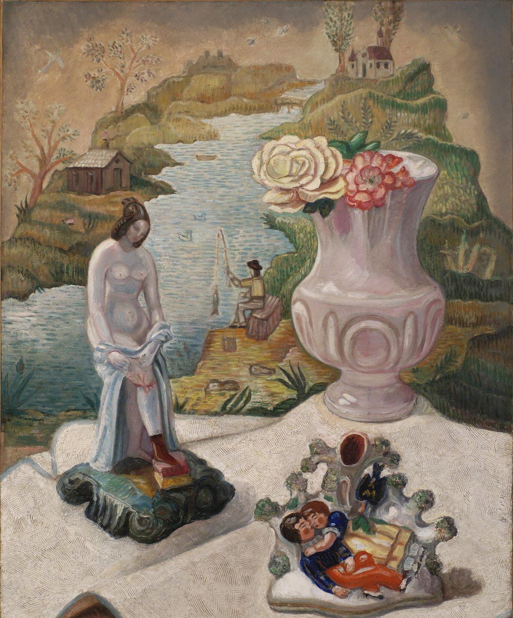 Figure di Porcellana e Fiori da Sergei Yurievich Sudeykin