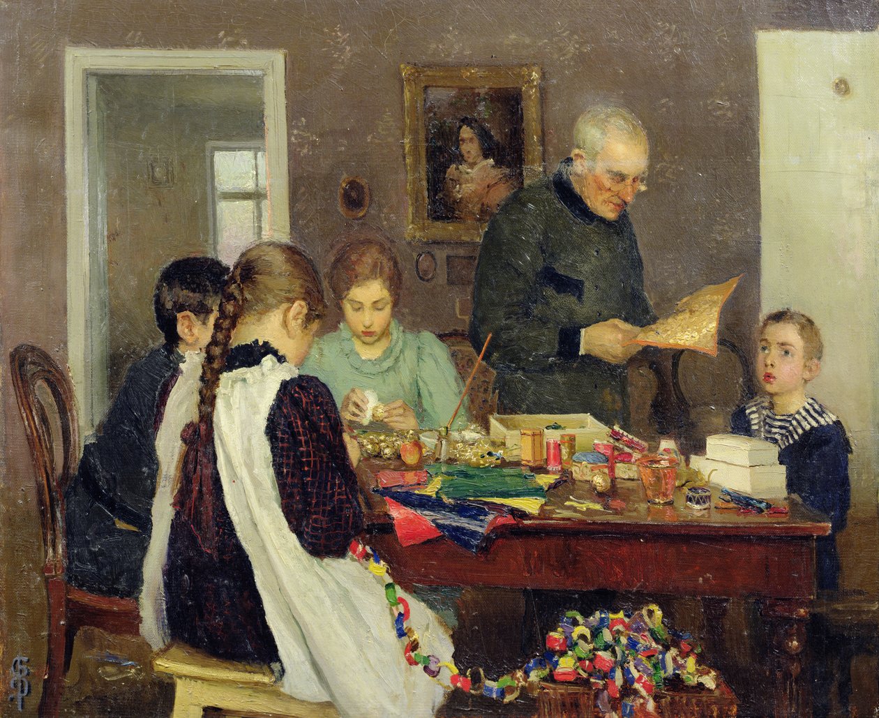Preparazione per Natale, 1896 da Vasily Sergeyevich Dosekin