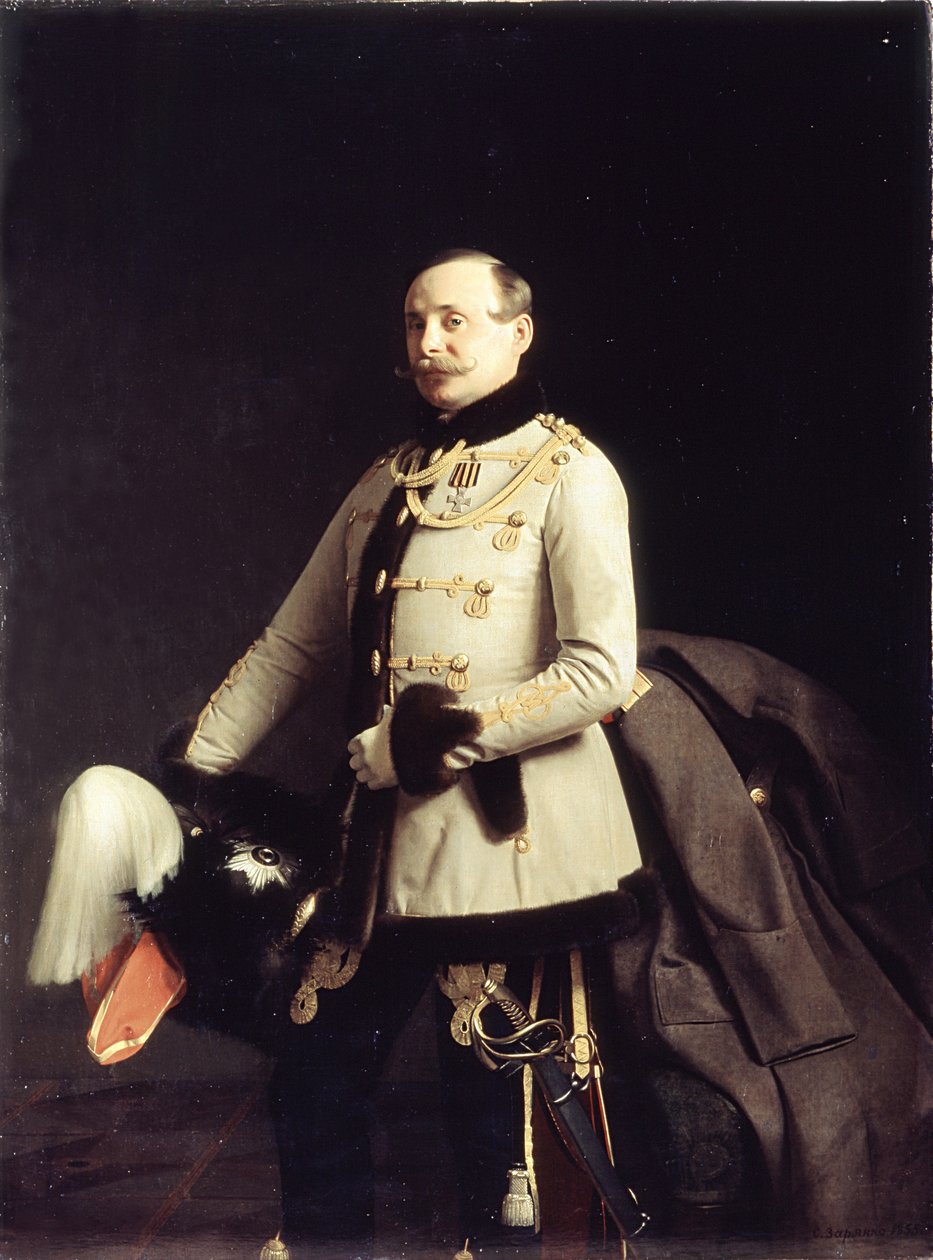 Ritratto di Alexander Dmitrievich Ponomarev, Poruchik del Reggimento degli Ussari della Guardia Reale da Sergey Konstantinovich Zaryanko