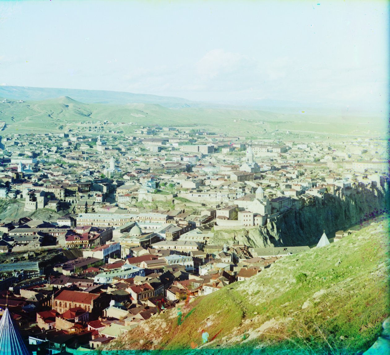 Vista di Tiflis (ora Tbilisi) dai giardini della Chiesa di San Davide, 1905-1915 da Sergey Prokudin Gorsky
