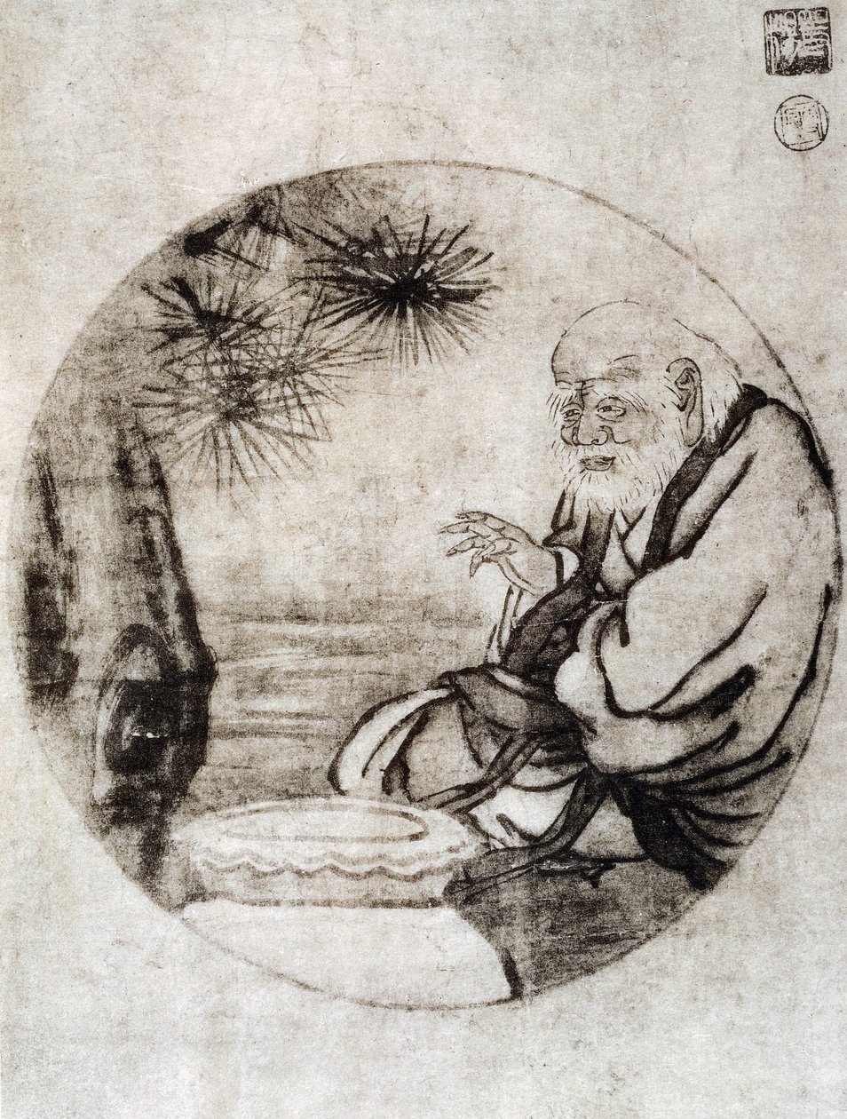 Ritratto di Lao-Tzu, filosofo cinese del VI secolo a.C., disegno di Sesshu Toyo (1420-1506), civiltà giapponese, periodo Muromachi da Sesshû Tôyô