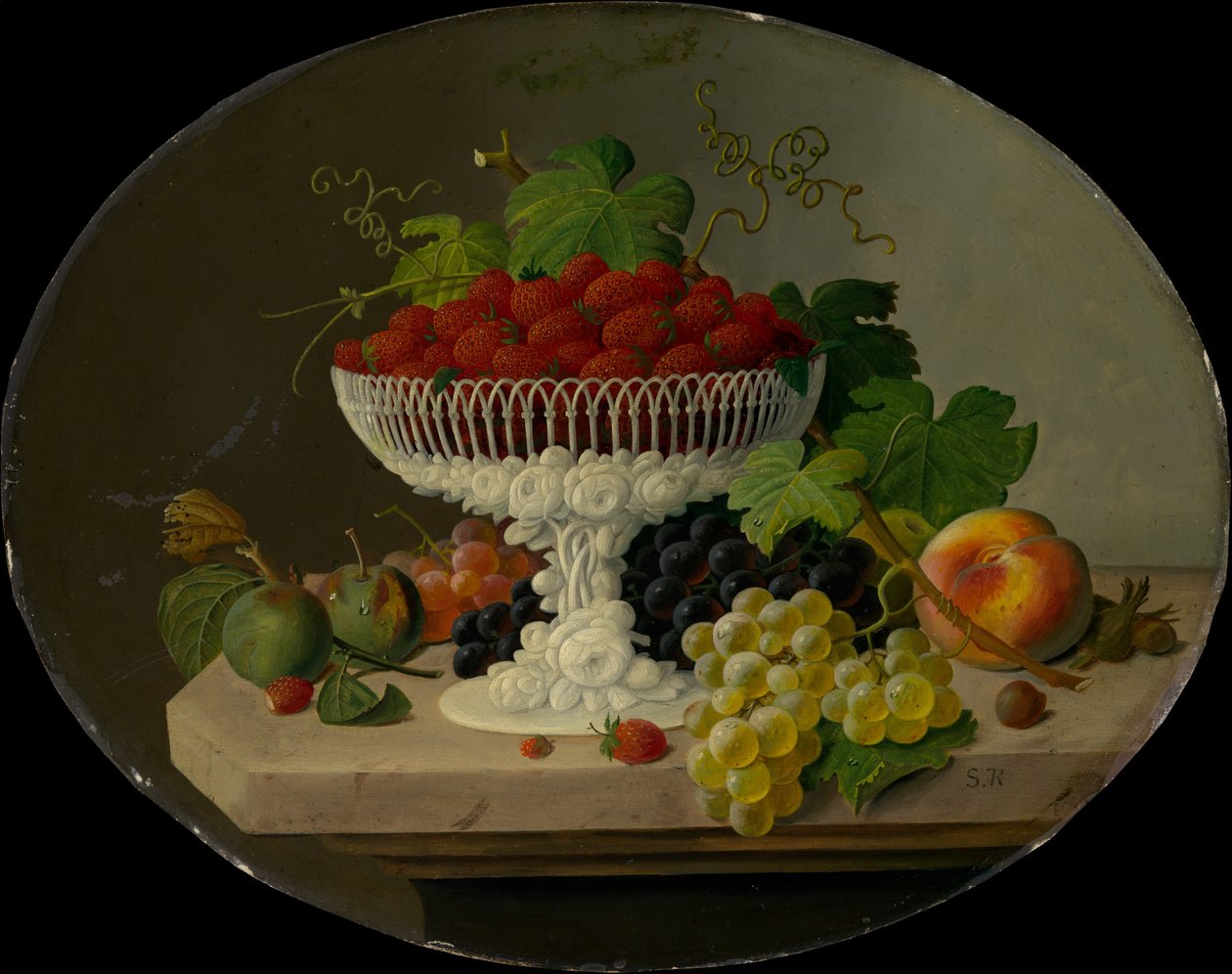 Natura morta con fragole in una coppa, 1865-70 da Severin Roesen