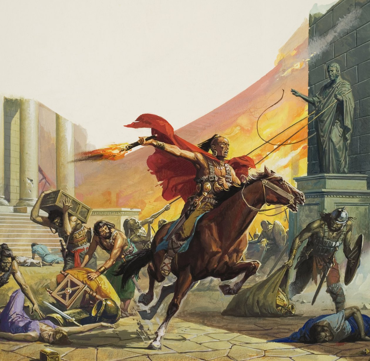 Barbari alla porta (gouache su carta) da Severino Baraldi
