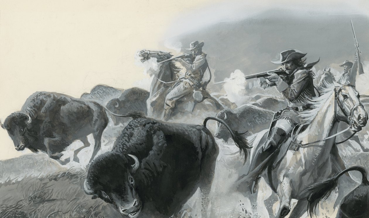 Branco di bufali (gouache su carta) da Severino Baraldi