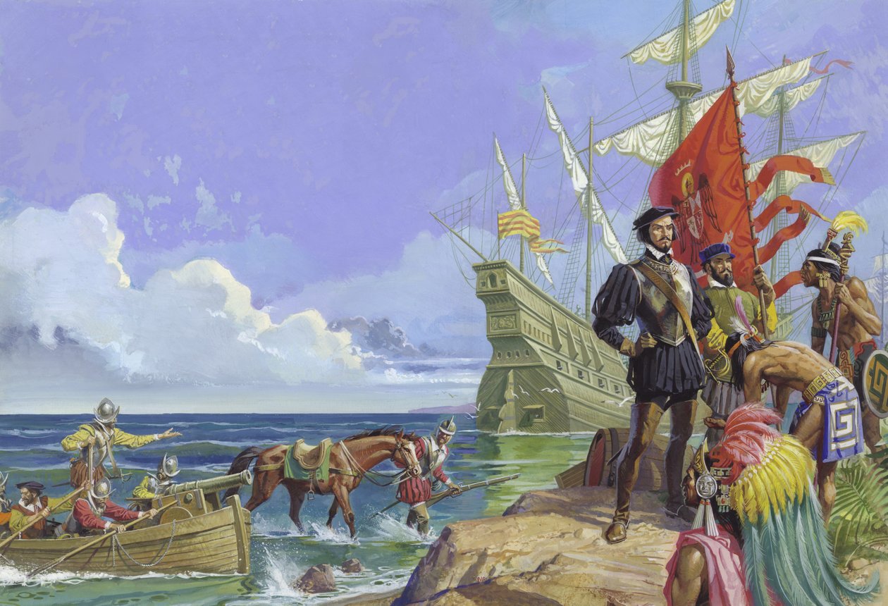 Hernando Cortes arriva nel Nuovo Mondo da Severino Baraldi
