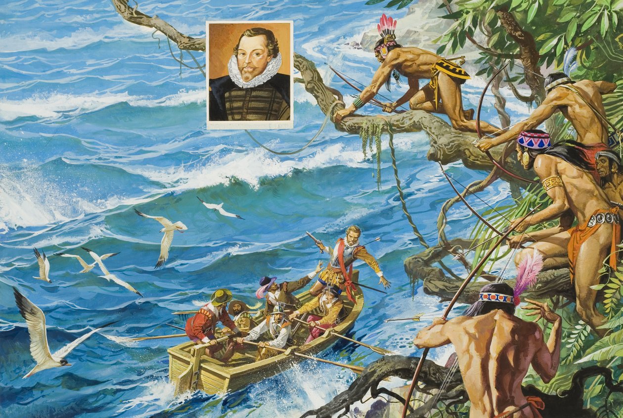 Sir Francis Drake (c.1540-96) (guazzo su carta) da Severino Baraldi
