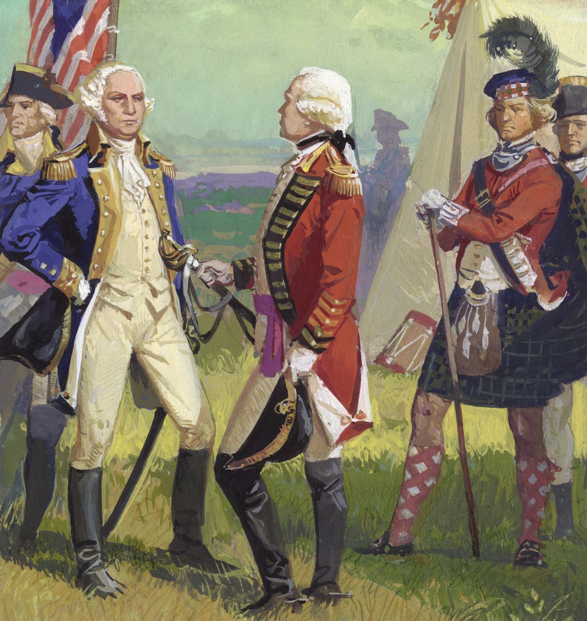 La resa di Lord Cornwallis a George Washington da Severino Baraldi