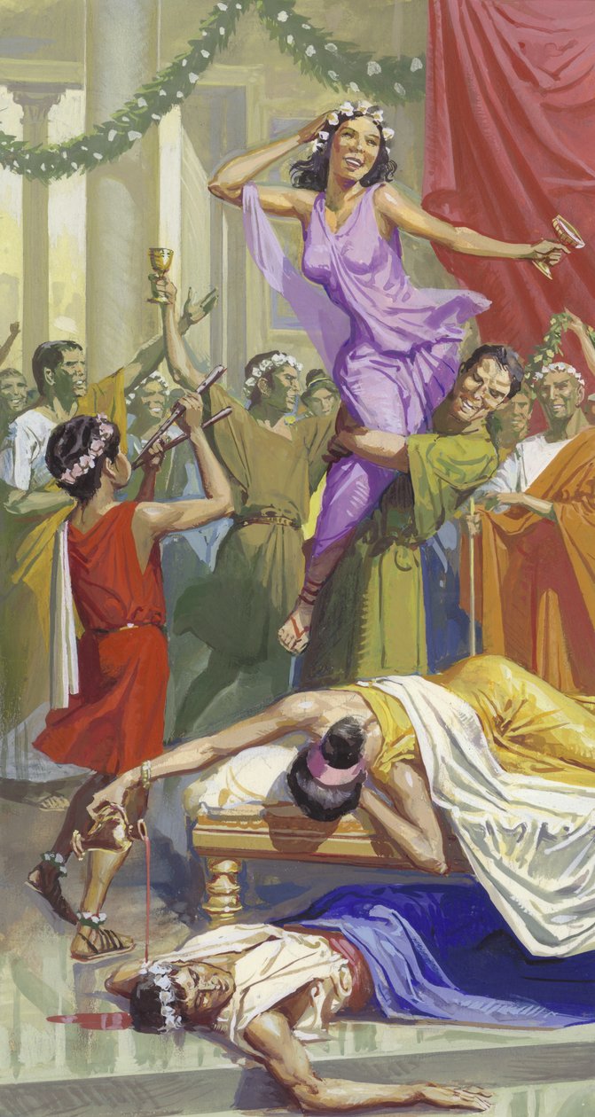 La festa romana dei Saturnalia (gouache su carta) da Severino Baraldi