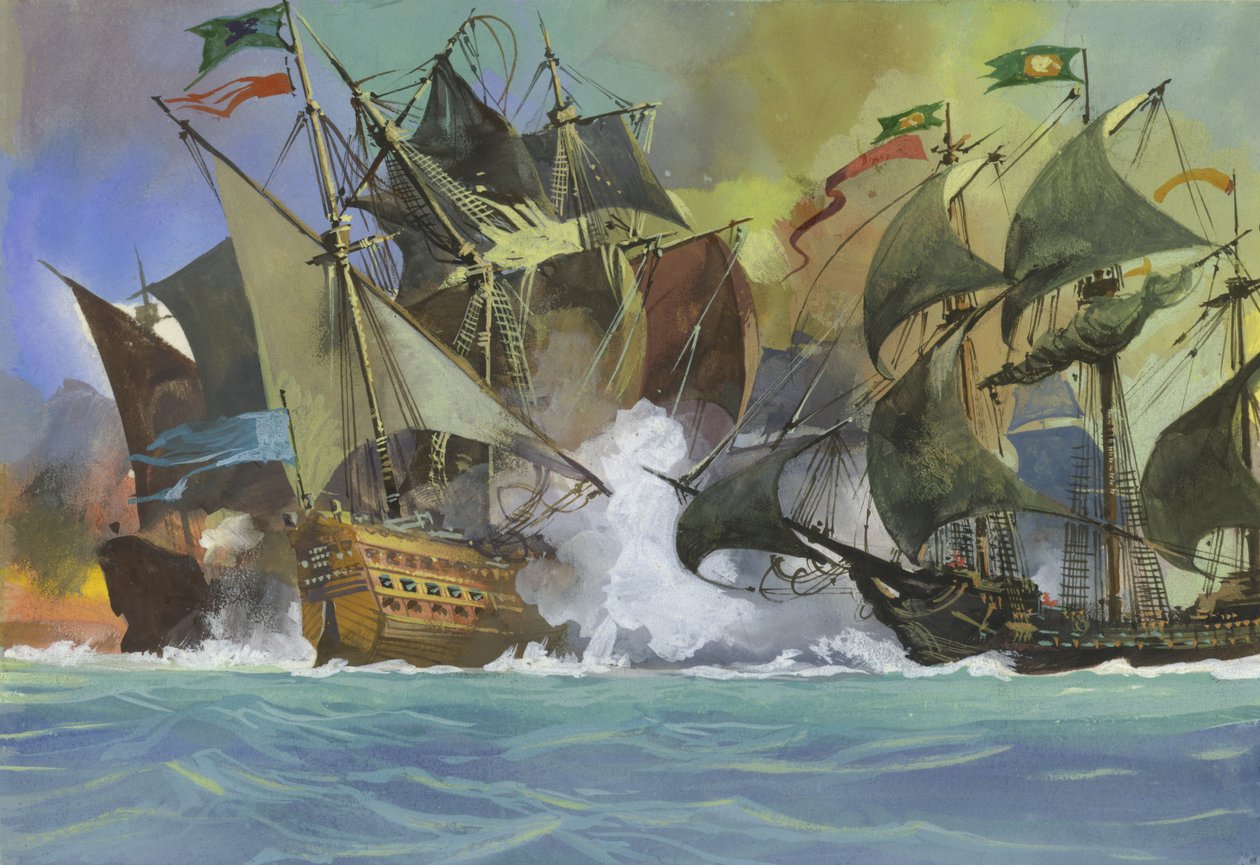 Battaglia navale non identificata da Severino Baraldi