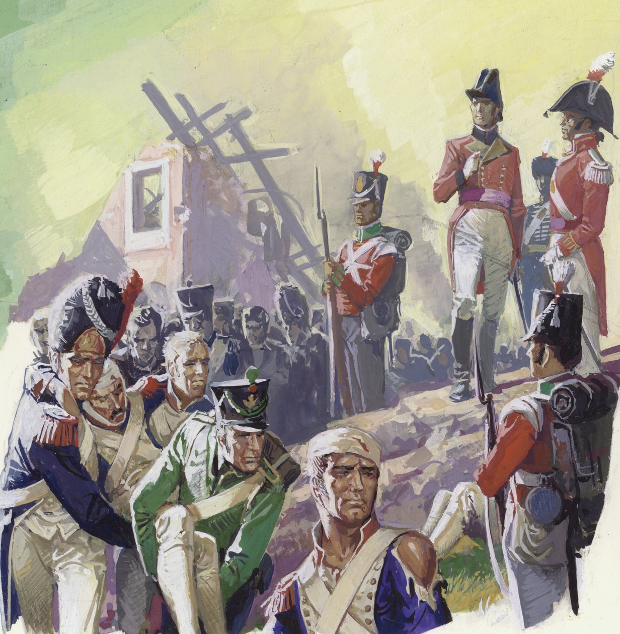 Soldati feriti dopo la battaglia di Waterloo da Severino Baraldi