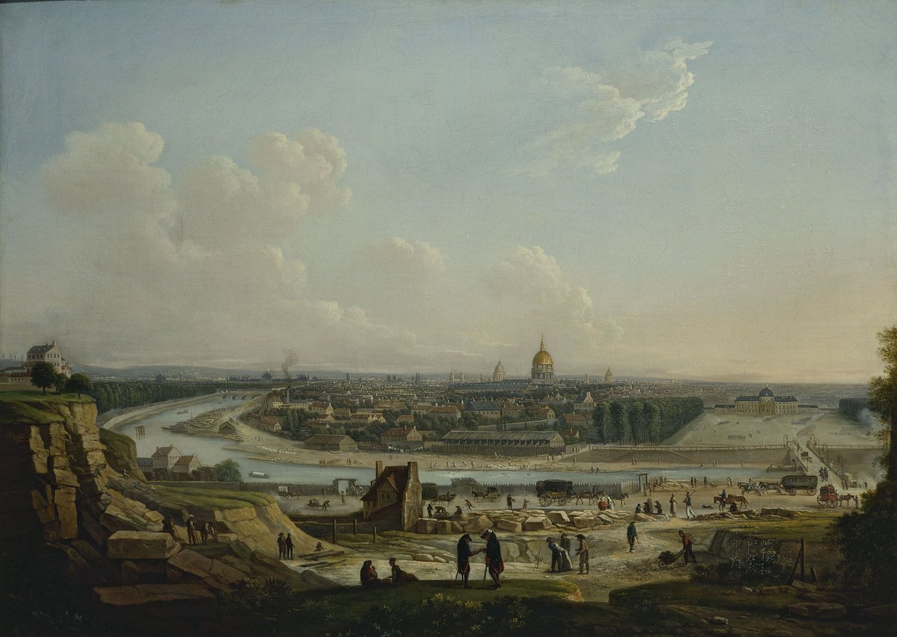 Veduta generale di Parigi, presa dalla collina di Chaillot, nel 1818 da Seyfert