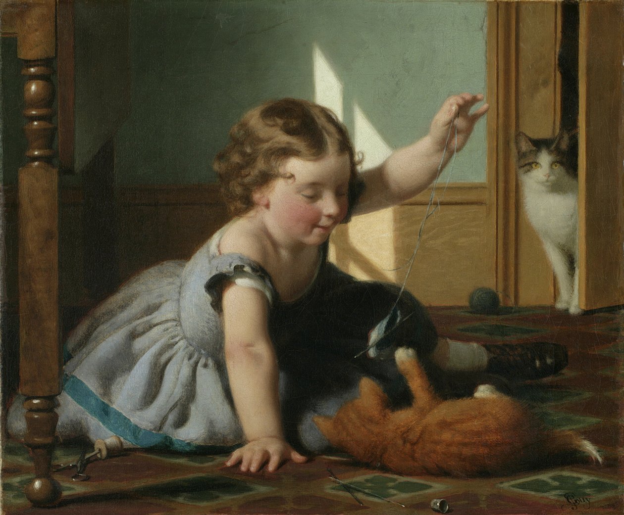 Ragazza e gattino da Seymour Joseph Guy