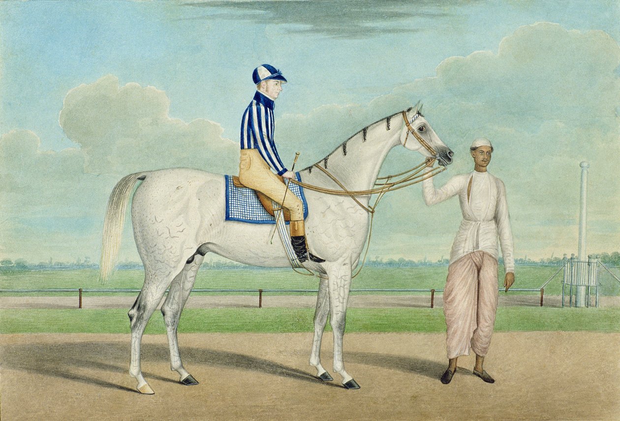 Cavallo da corsa con fantino e groom, Calcutta da Shaik Muhammad Amir of Karraya
