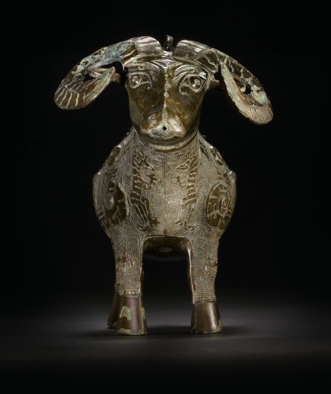 Vaso rituale a forma di ariete, Gong da Shang Dynasty Chinese School