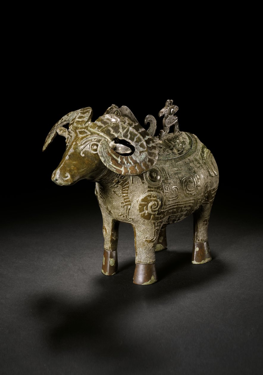 Vaso rituale a forma di ariete, Gong, tarda dinastia Shang da Shang Dynasty Chinese School