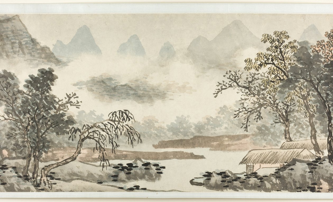 Nuvole sul fiume prima della pioggia 溪雲欲雨圖 da Shen Zhou
