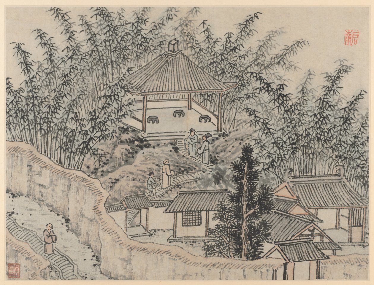 Dodici vedute della Collina della Tigre, Suzhou: Padiglione di Bambù, Collina della Tigre da Shen Zhou