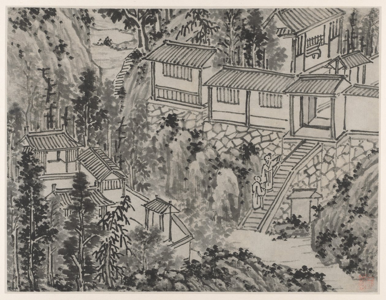 Dodici vedute della Collina della Tigre, Suzhou: Il ritiro del pino da Shen Zhou