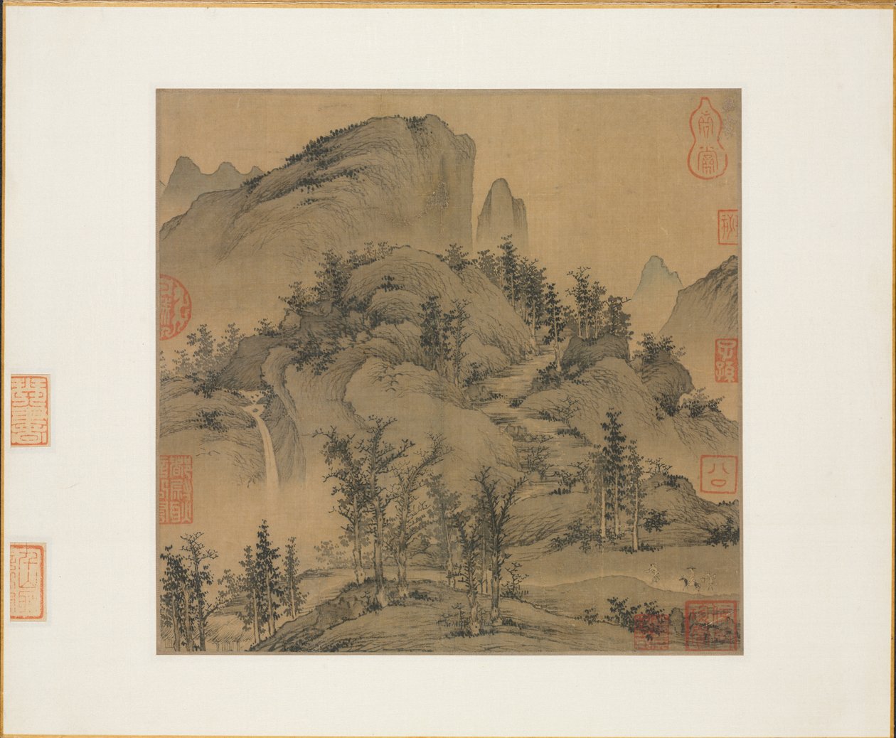 Viaggiatori nelle montagne autunnali, prima metà del 1300 da Sheng Mou