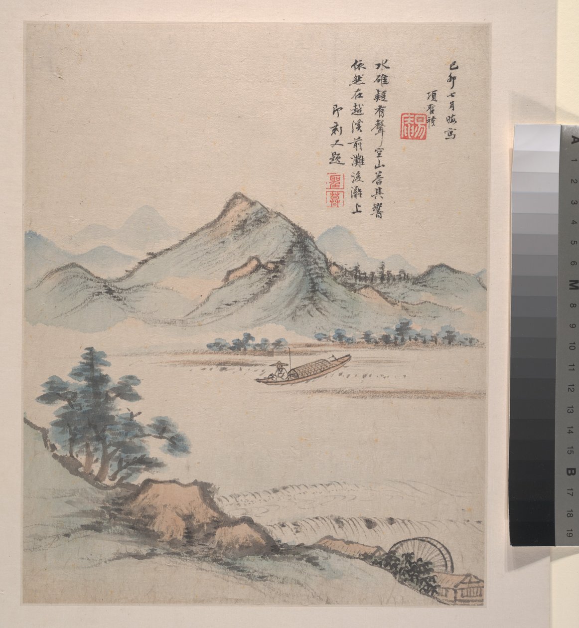 Paesaggi, fiori e uccelli, datato 1639 (album di otto dipinti; inchiostro e colore su carta) da Shengmo Xiang