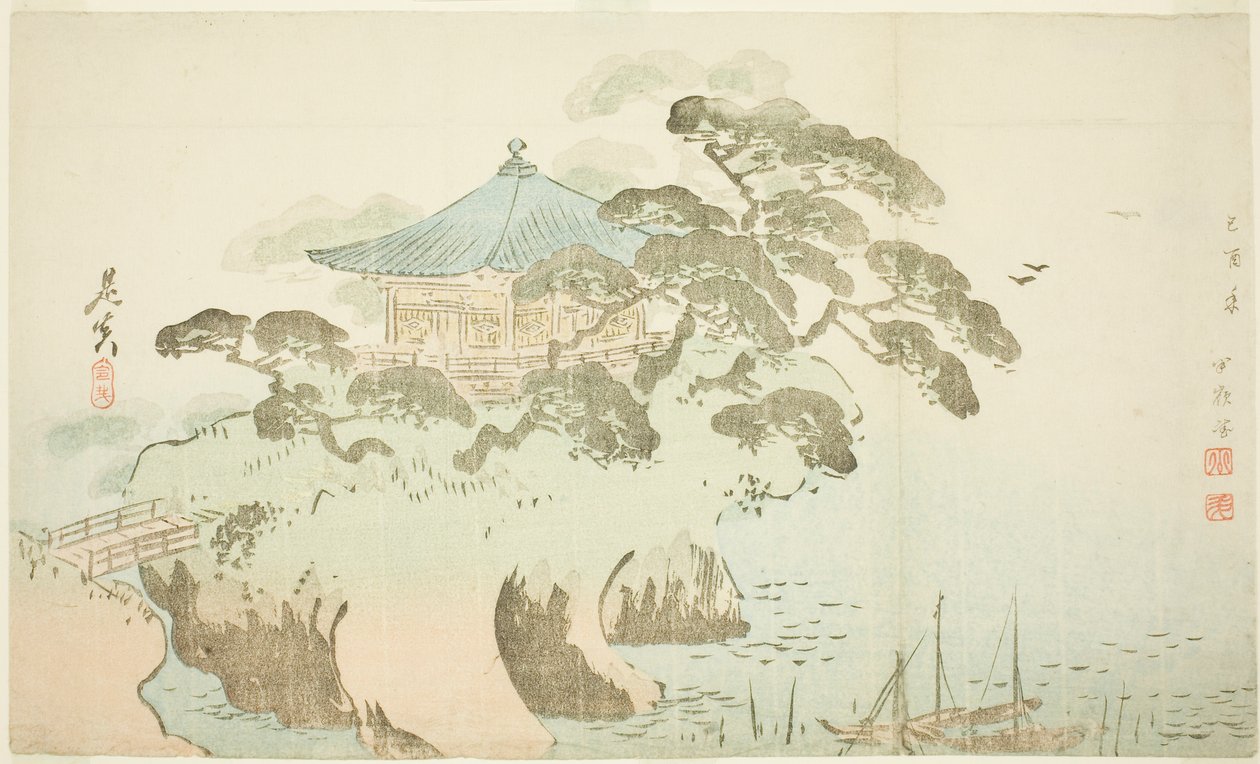 Una sala del tempio da Shibata Zeshin