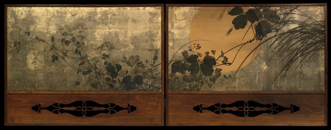 Erbe autunnali al chiaro di luna da Shibata Zeshin