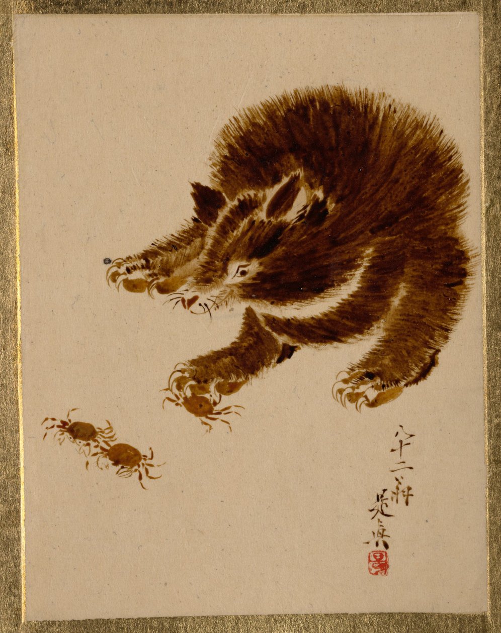 Orso e granchi da Shibata Zeshin