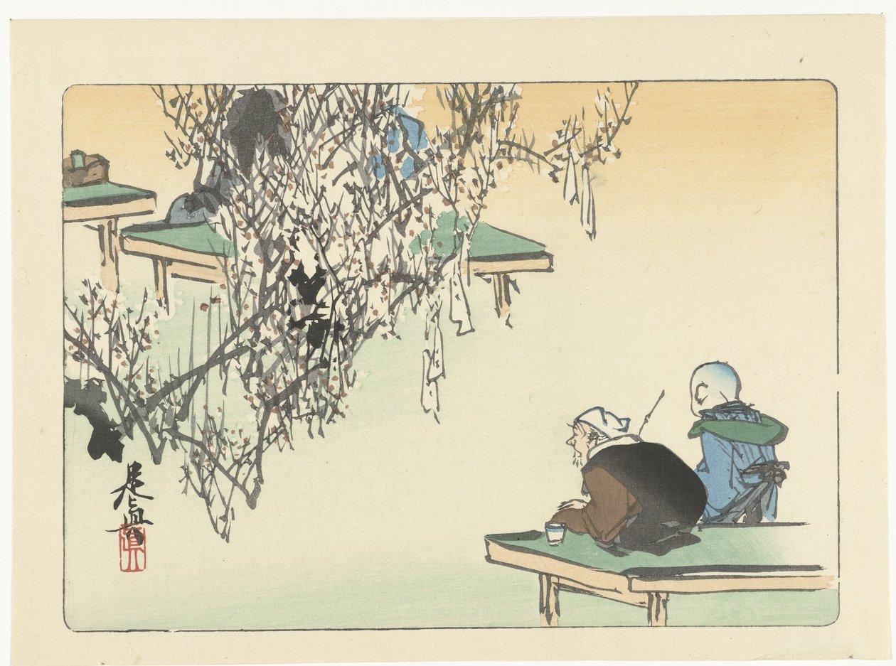 Ammirare i fiori di prugna da Shibata Zeshin