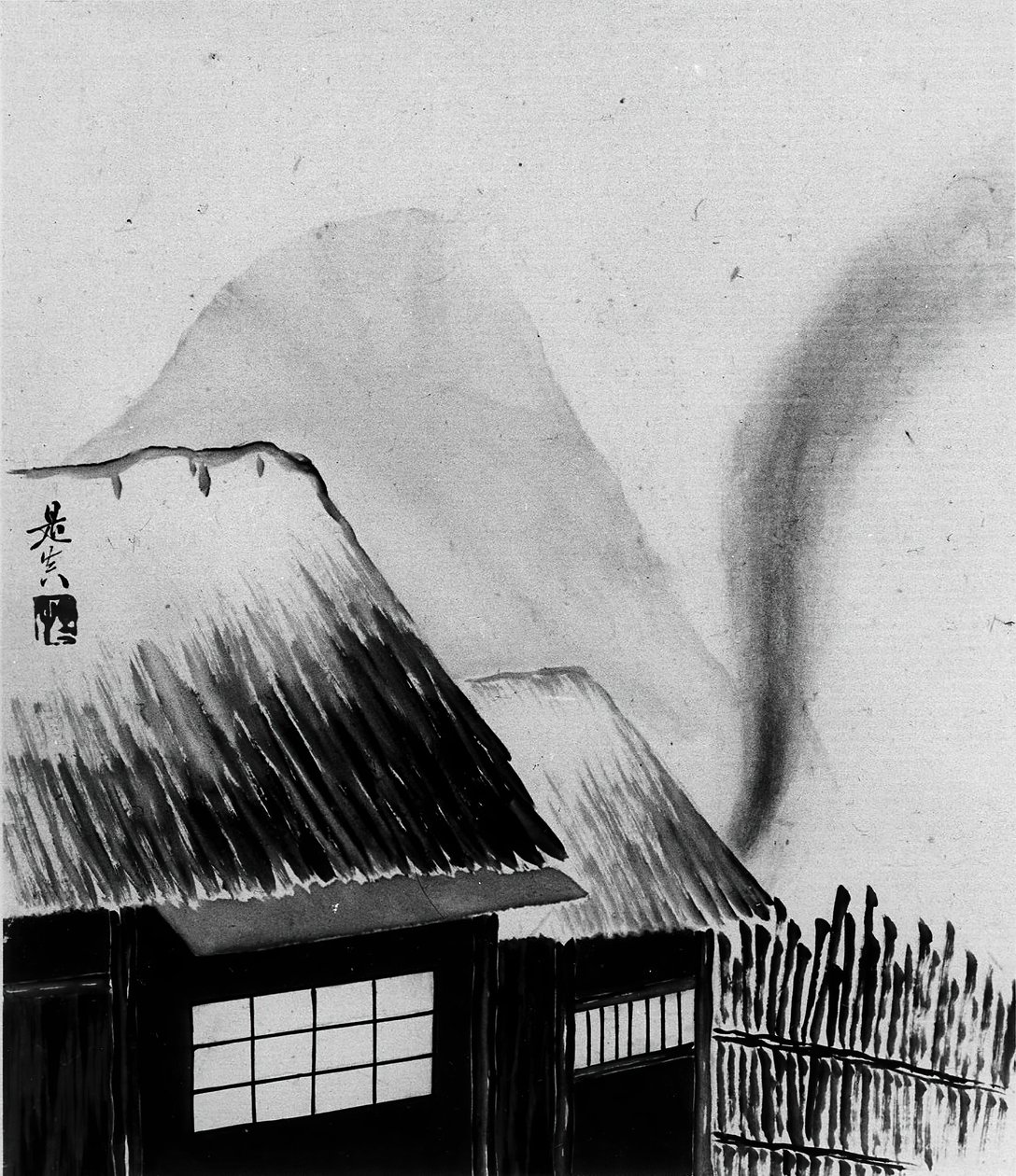 Cottage e montagne, XIX secolo da Shibata Zeshin