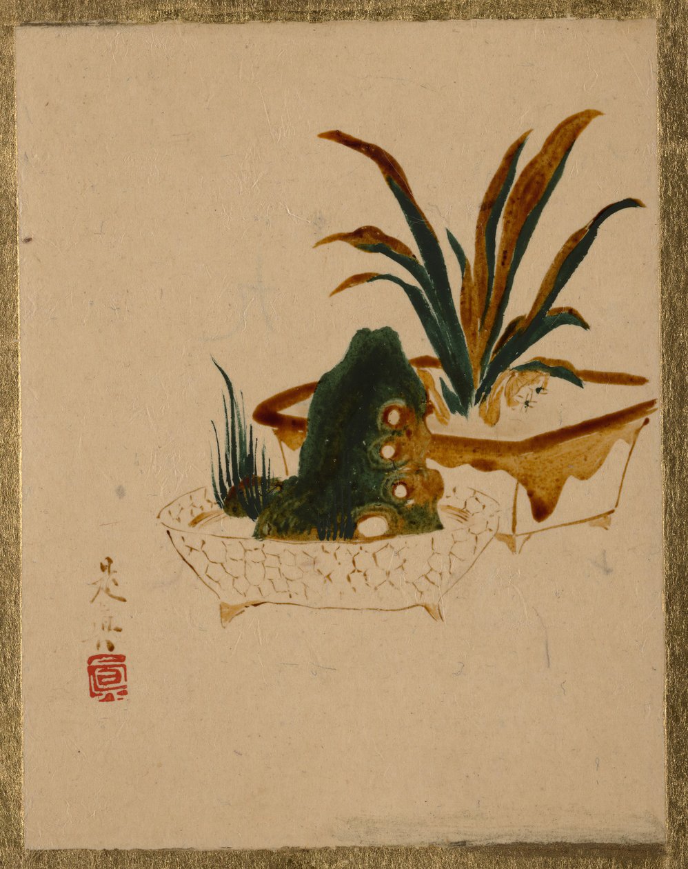 Fiori in giardiniere da Shibata Zeshin