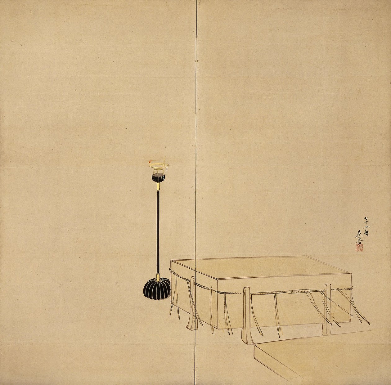 Ibaraki [lato sinistro di una coppia] da Shibata Zeshin