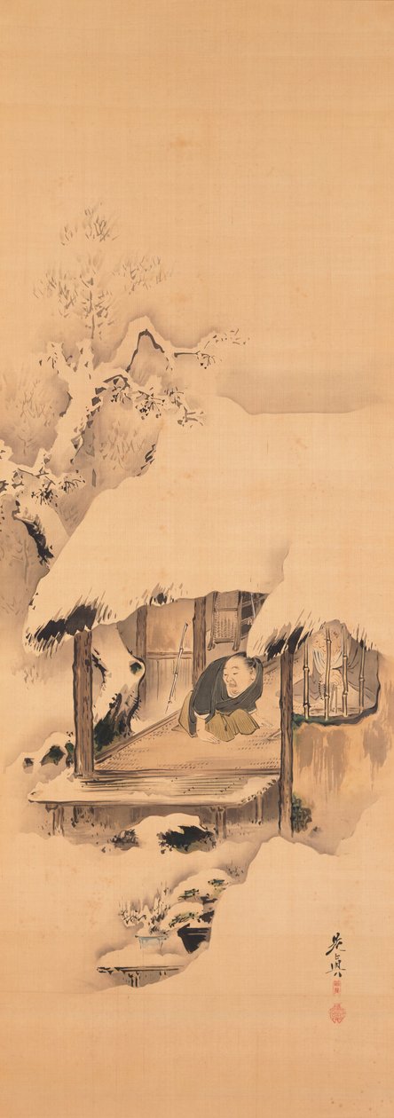 Spettacolo nō Hachinoki, due di tre da Shibata Zeshin