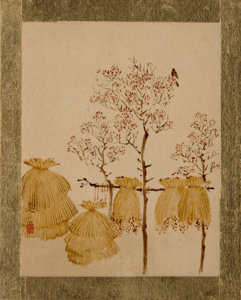 Mucchi di riso e alberi da Shibata Zeshin