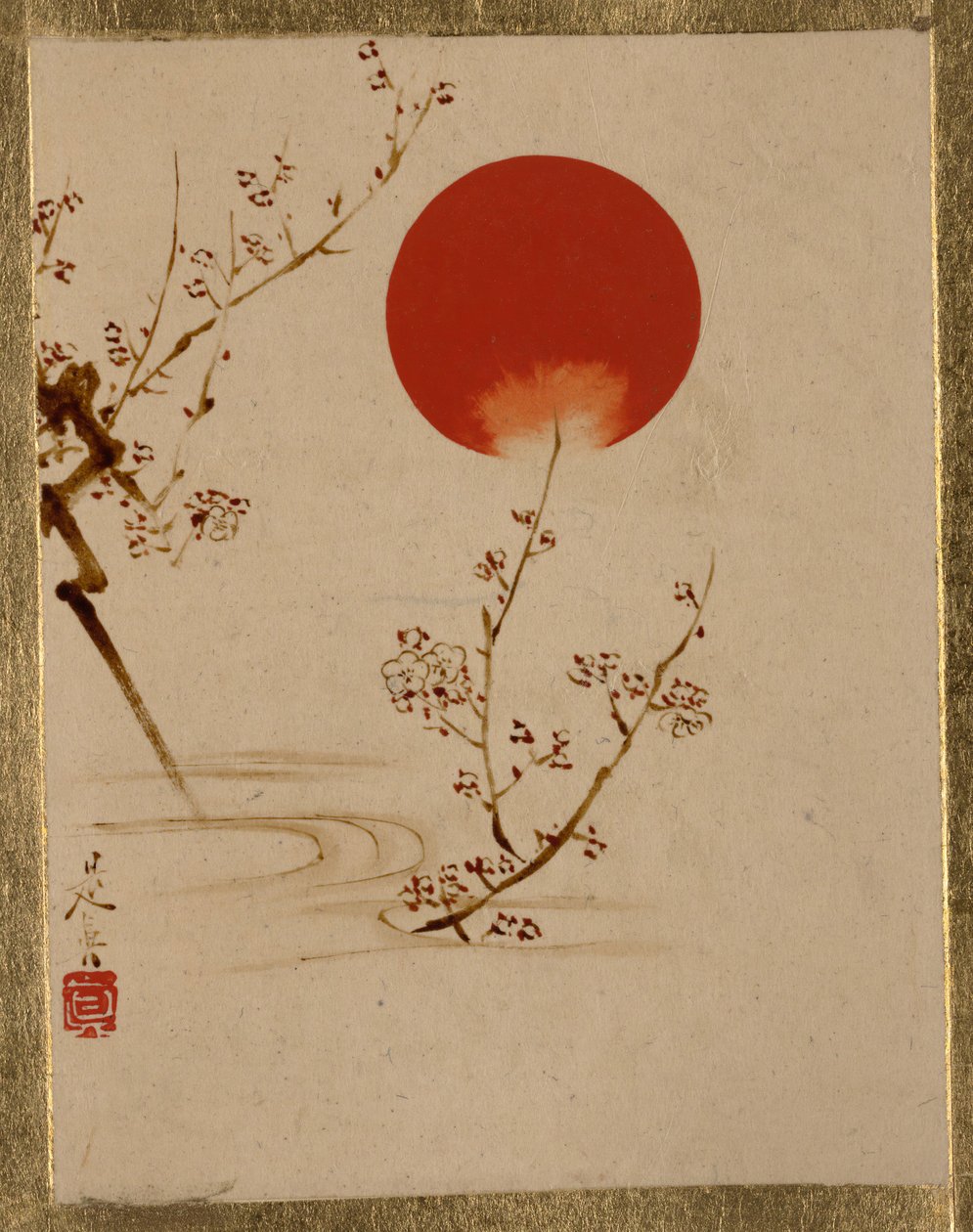 Sole e rami di prugna da Shibata Zeshin
