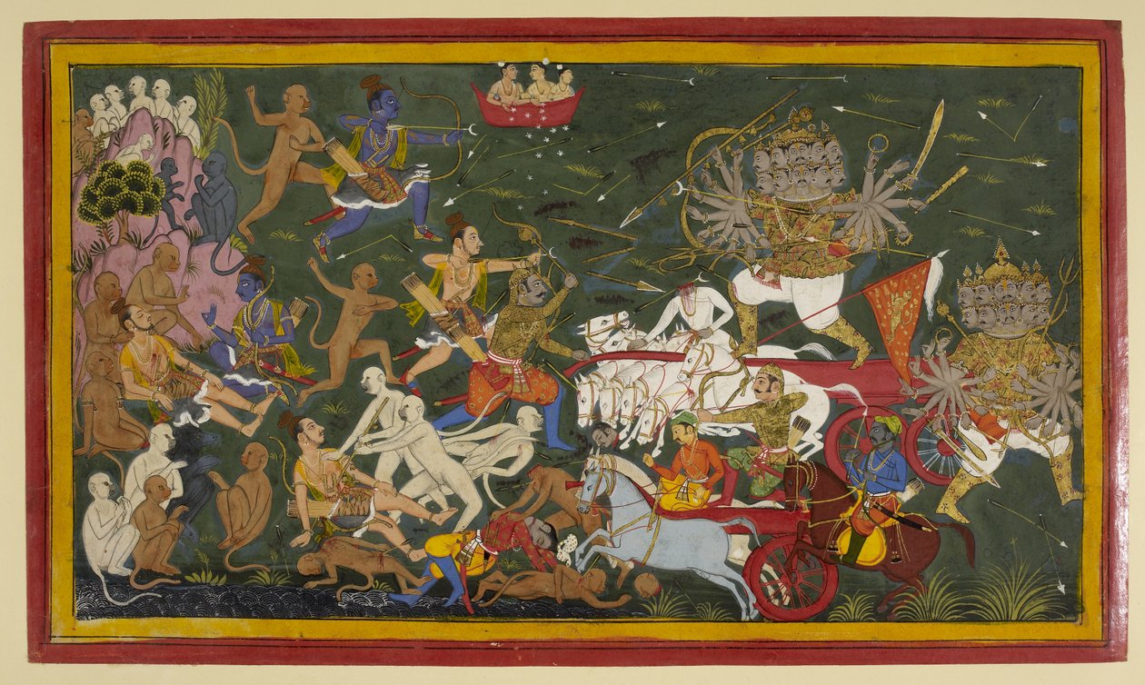 Combattimento contro il re demone Ravana dalle dieci teste, 