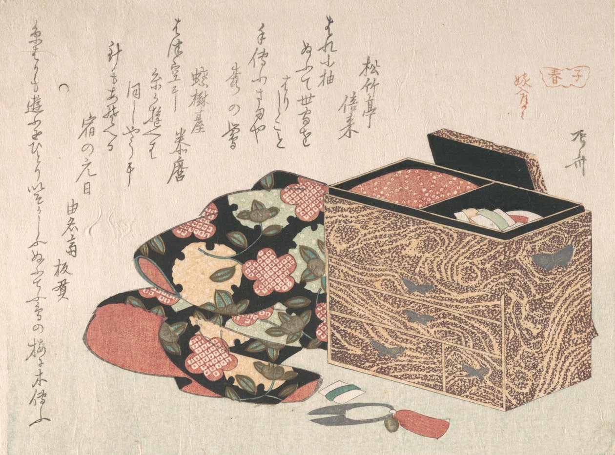 Scatola da lavoro per signora e biancheria da letto, probabilmente 1816 da Shinsai
